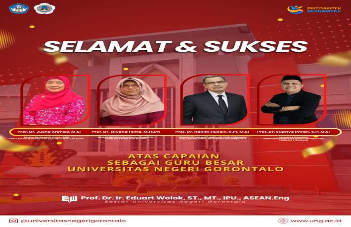 UNG Kembali Mengukuhkan Empat Guru Besar Baru dari Berbagai Disiplin Ilmu